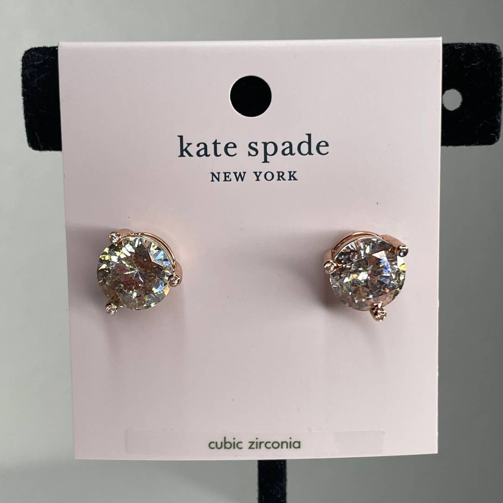 Kate Spade Round Rise and Shine Rose Patin Studs Earrings